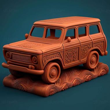 3D model All wheel drive 2 UAZ 4x4 game (STL)